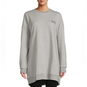 GANNI Oversized Crewneck Sweatshirt in gray with logo embroidery